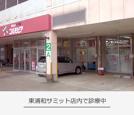 東浦和サミット店内で診療中